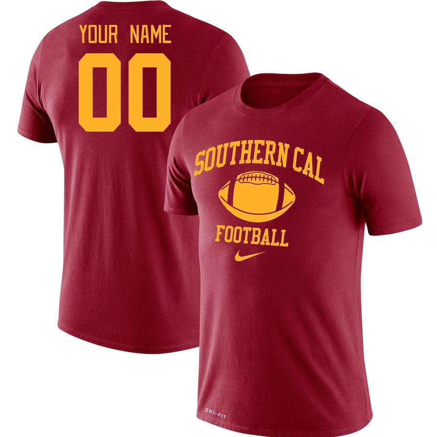 Custom USC Trojans Name And Number College Tshirt-Cardinal